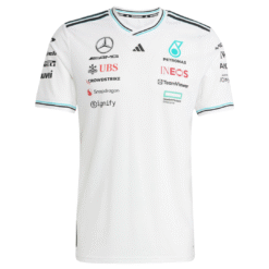 Playera Mercedes AMG F1 2025 Blanca Piloto