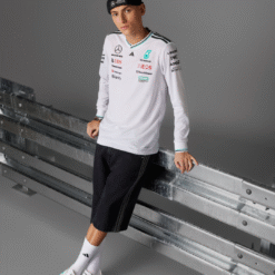 Playera Manga Larga Mercedes AMG F1 2025 Blanca Piloto