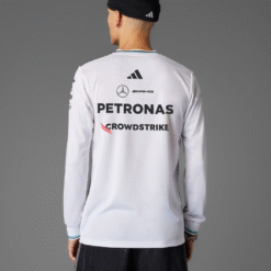 Playera Manga Larga Mercedes AMG F1 2025 Blanca Piloto
