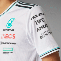 Playera Mercedes AMG F1 2025 Blanca Piloto