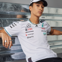 Playera Mercedes AMG F1 2025 Blanca Piloto