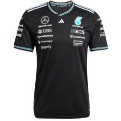 Playera Mercedes AMG F1 2025 Negra Piloto