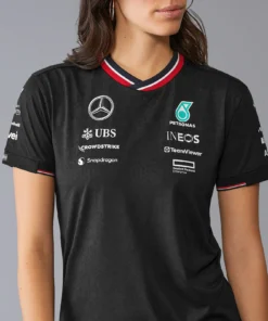 Playera Mercedes F1 2024 Negra Mujer