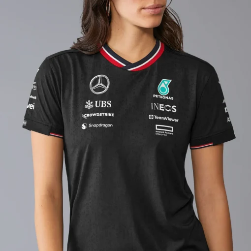 Playera Mercedes F1 2024 Negra Mujer