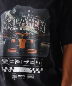 Playera McLaren X New Era 2025 Washed Negra Oversize