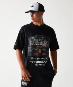 Playera McLaren X New Era 2025 Washed Negra Oversize