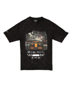 Playera McLaren X New Era 2025 Washed Negra Oversize