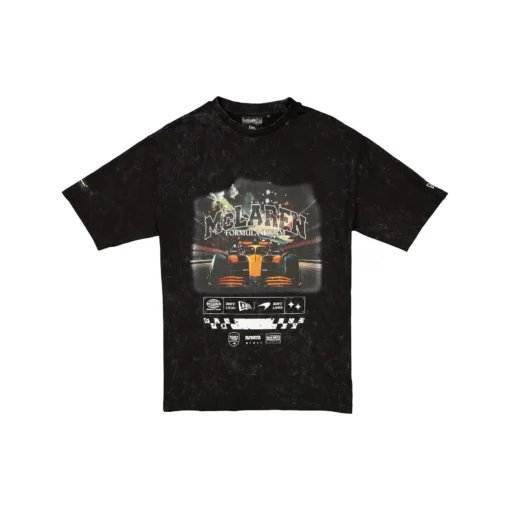 Playera McLaren X New Era 2025 Washed Negra Oversize