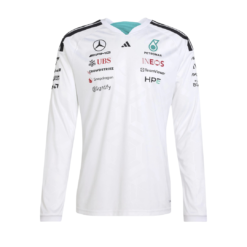 Playera Mercedes AMG F1 2026 Manga Larga Blanca Fan